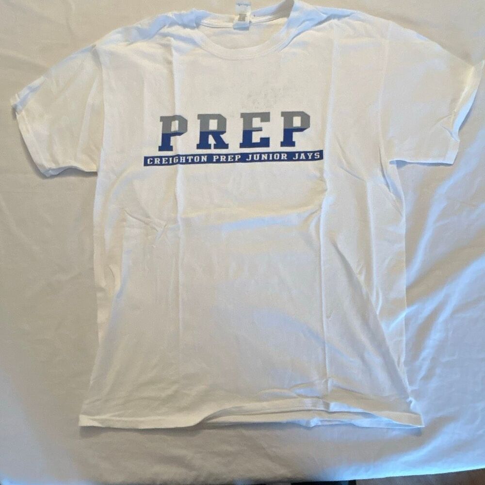 Creighton Prep PREP T Shirt | White & Blue | Creighton Prep Junior Jays | Men’s